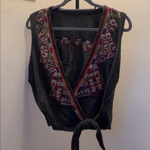 Free People wrapped cropped shirt